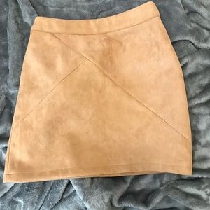 Tan suede mini skirt